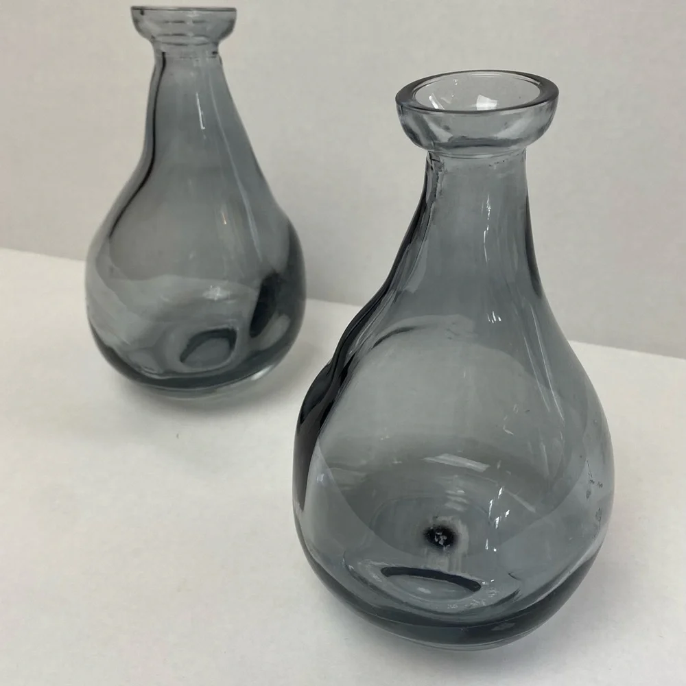 Rare IKEA Vintage Vorvind Gray Glass Bud Vases